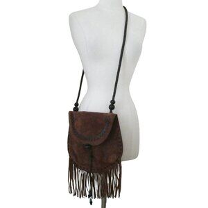 LUCKY BRAND Foxy Lady Fringe Crossbody bag Boho suede
